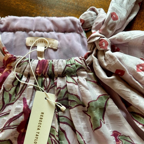 REBECCA TAYLOR - Zadie Fleur Silk Tie Sleeveless Blouse - Picture 15 of 16